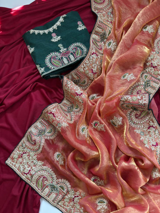 🌟Royal Fandy sattin silk Saree✨