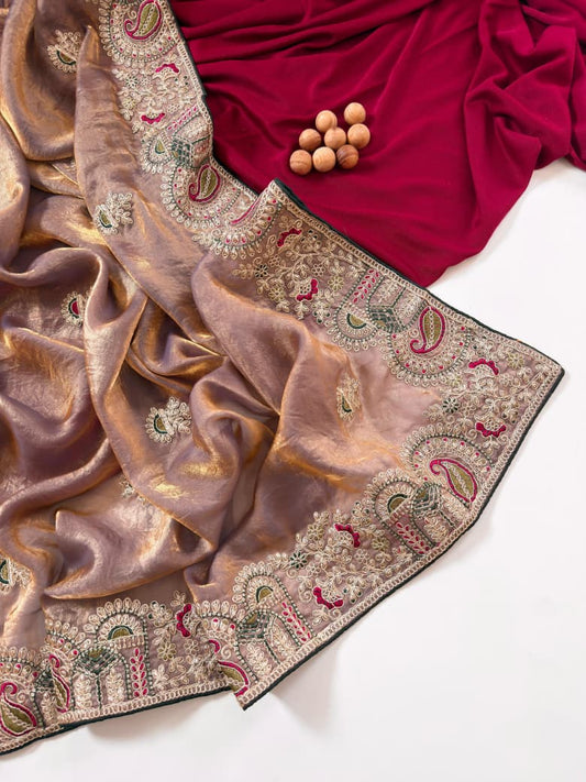 🌟Royal Fandy sattin silk Saree✨