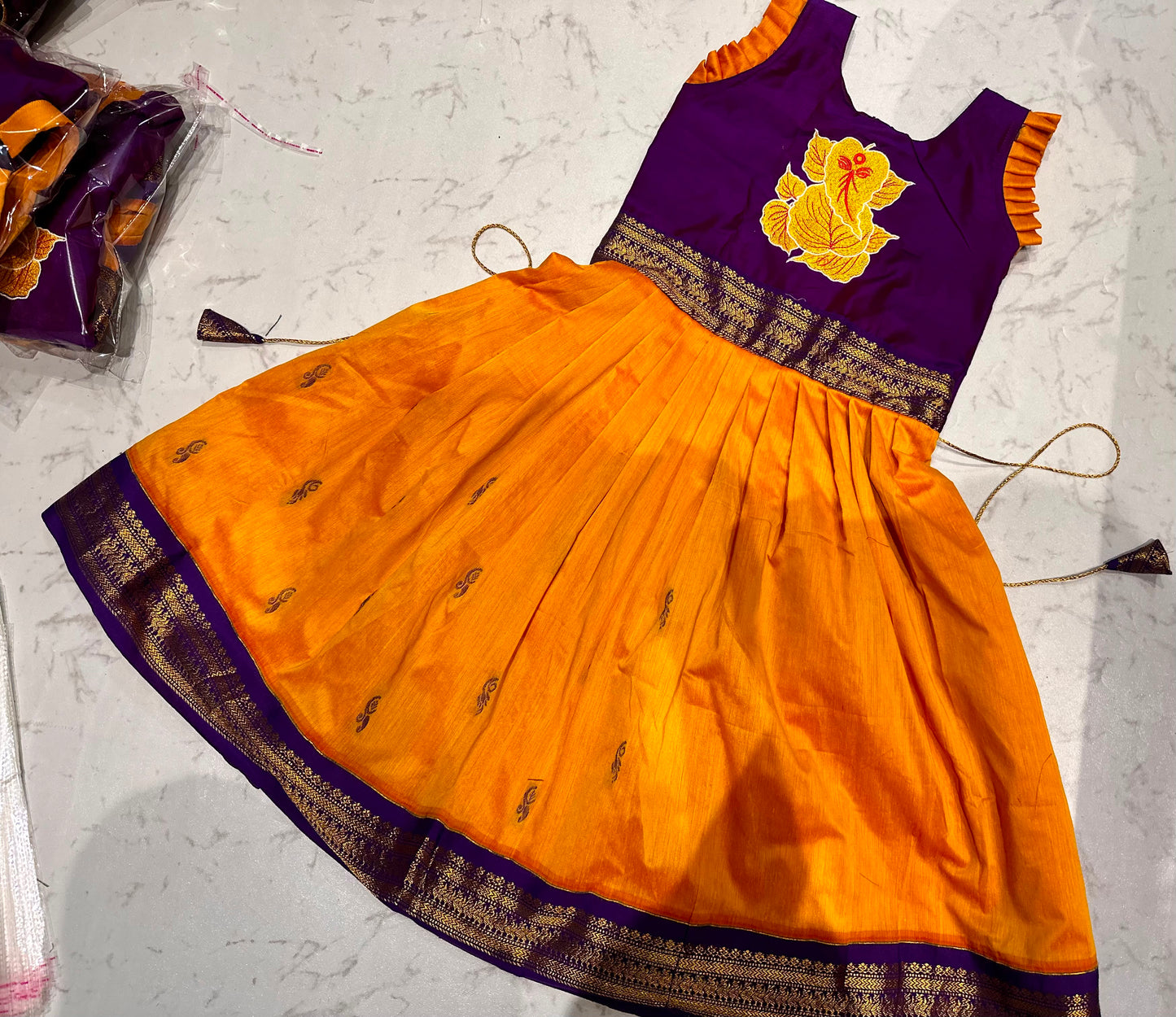 Ganpati Special Traditional Frock for Girls