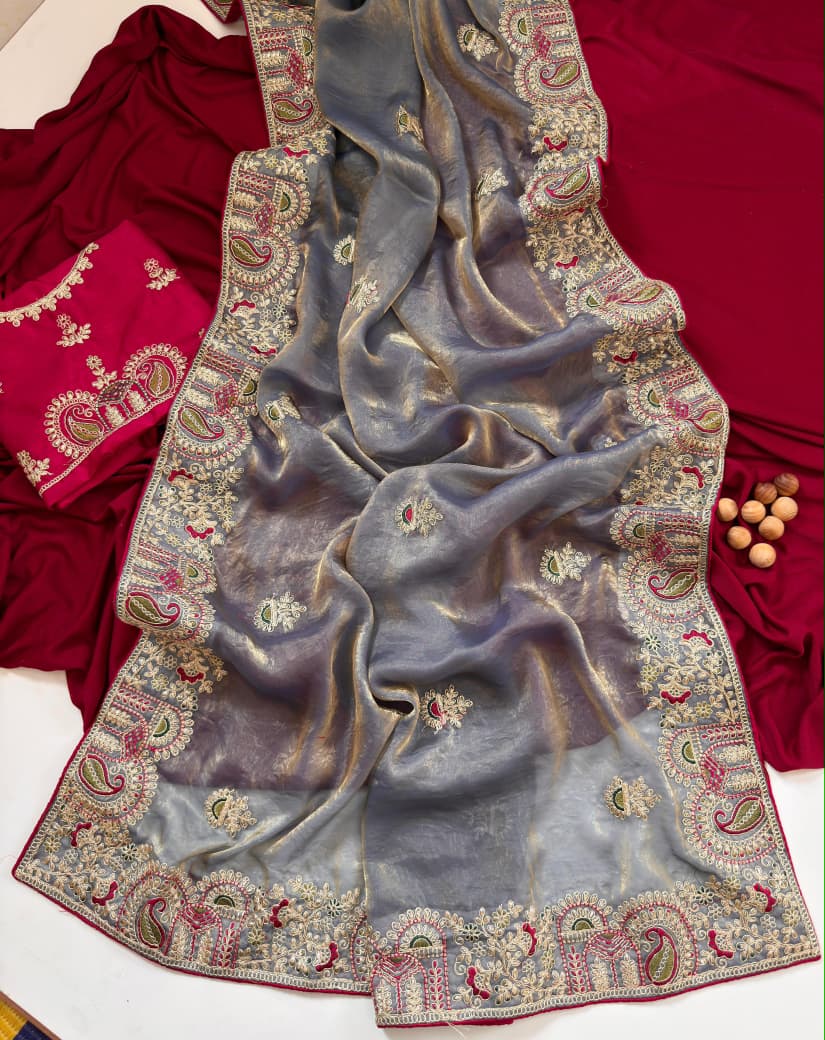 🌟Royal Fandy sattin silk Saree✨